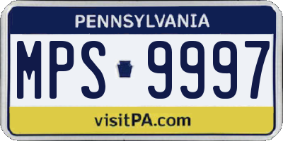 PA license plate MPS9997