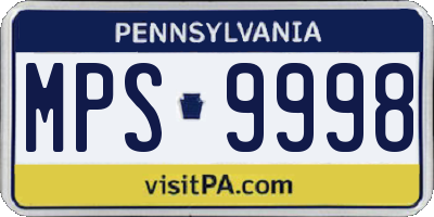 PA license plate MPS9998