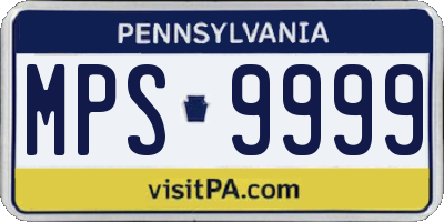 PA license plate MPS9999