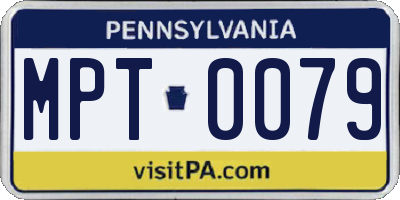 PA license plate MPT0079