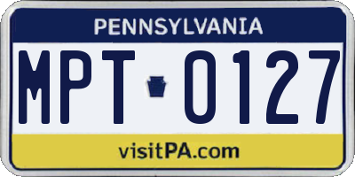 PA license plate MPT0127