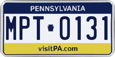 PA license plate MPT0131