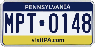 PA license plate MPT0148
