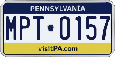 PA license plate MPT0157