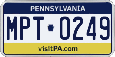 PA license plate MPT0249