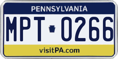 PA license plate MPT0266
