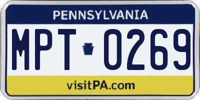 PA license plate MPT0269