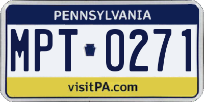 PA license plate MPT0271