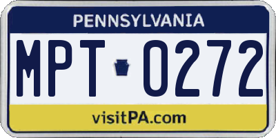 PA license plate MPT0272