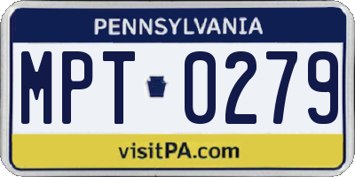 PA license plate MPT0279