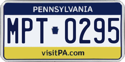 PA license plate MPT0295