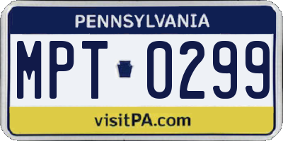 PA license plate MPT0299