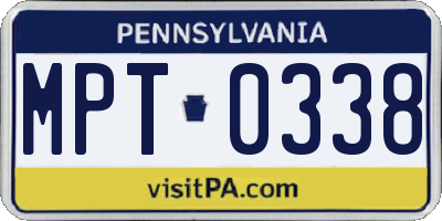 PA license plate MPT0338