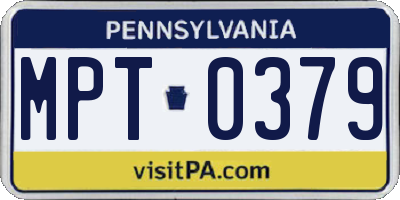 PA license plate MPT0379