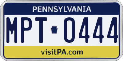 PA license plate MPT0444