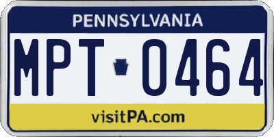 PA license plate MPT0464