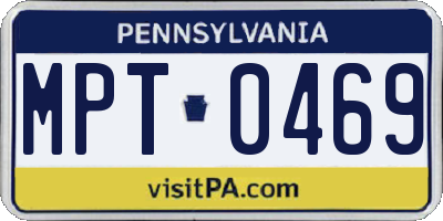 PA license plate MPT0469