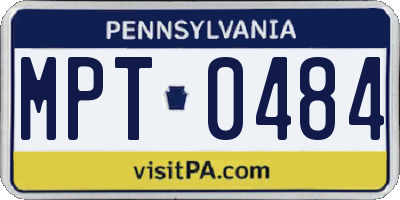 PA license plate MPT0484