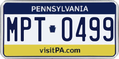 PA license plate MPT0499