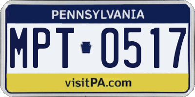 PA license plate MPT0517