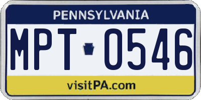 PA license plate MPT0546