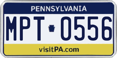PA license plate MPT0556