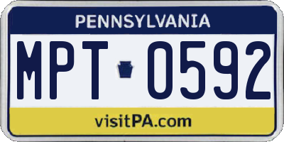 PA license plate MPT0592