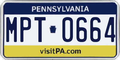 PA license plate MPT0664