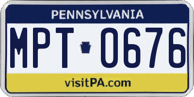 PA license plate MPT0676