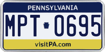 PA license plate MPT0695