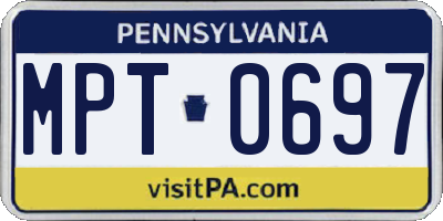 PA license plate MPT0697