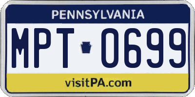 PA license plate MPT0699