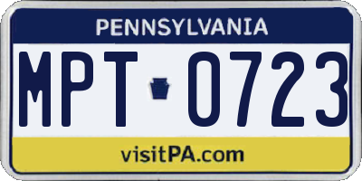 PA license plate MPT0723