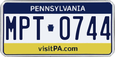 PA license plate MPT0744