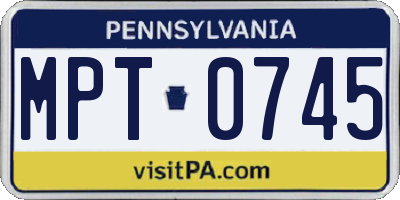 PA license plate MPT0745