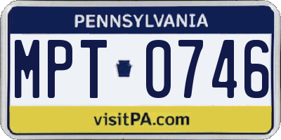 PA license plate MPT0746