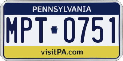 PA license plate MPT0751