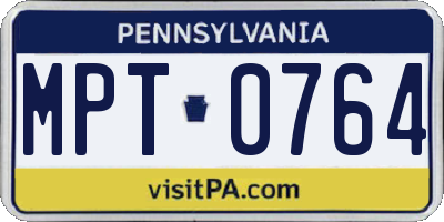 PA license plate MPT0764
