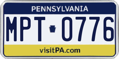 PA license plate MPT0776