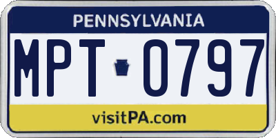 PA license plate MPT0797