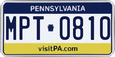 PA license plate MPT0810