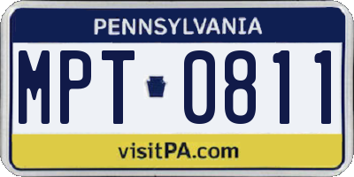 PA license plate MPT0811