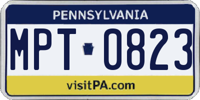 PA license plate MPT0823