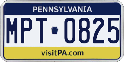 PA license plate MPT0825