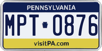 PA license plate MPT0876
