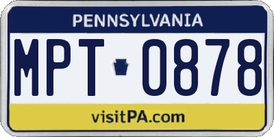 PA license plate MPT0878