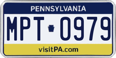 PA license plate MPT0979