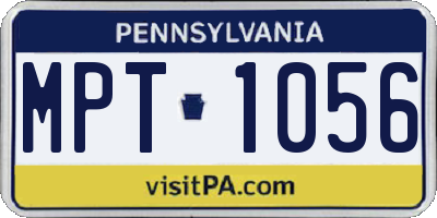 PA license plate MPT1056