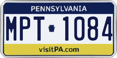PA license plate MPT1084