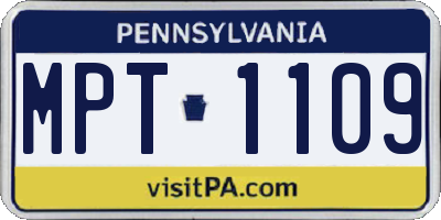 PA license plate MPT1109
